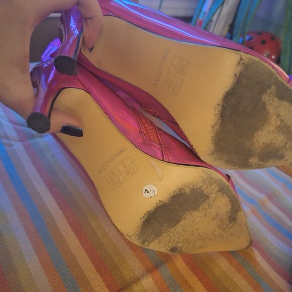 Hot pink knee high boots - Picture 6 of 7